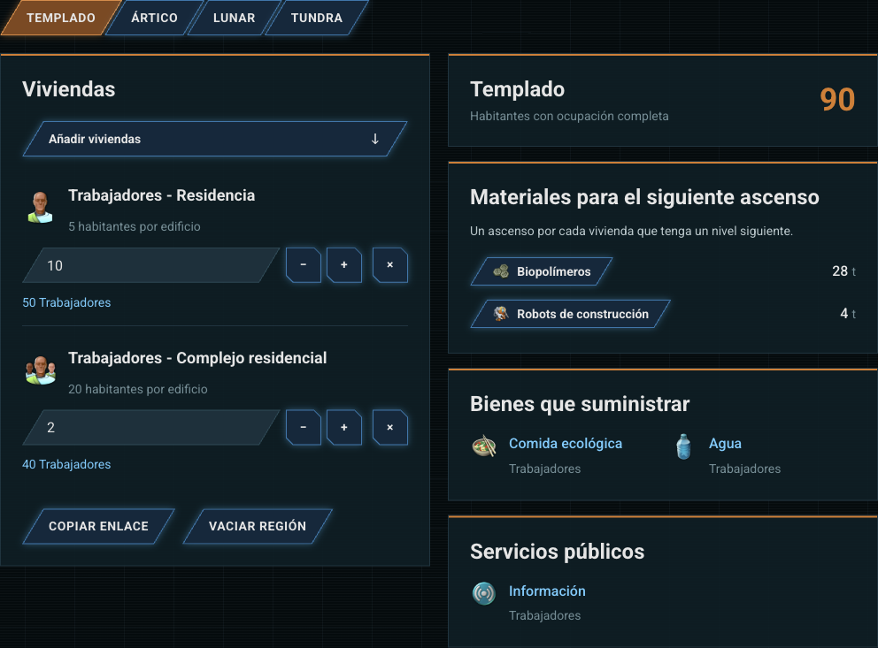 Plan con viviendas estándar y complejos residenciales
