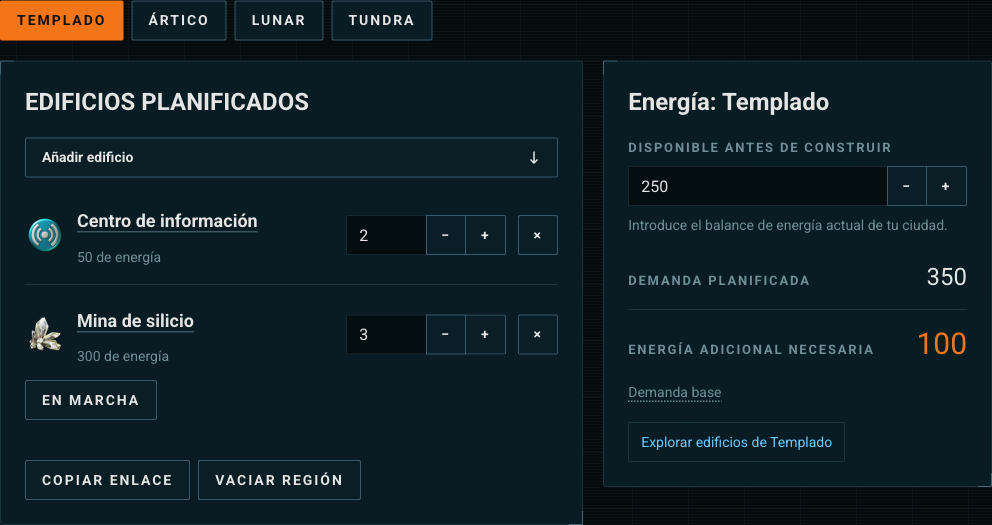 Demanda energética de la ampliación prevista